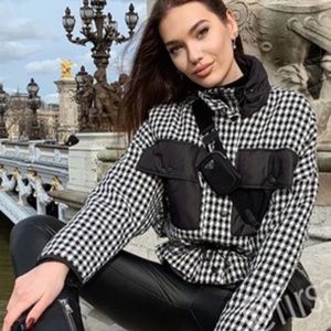 Zara Women Contrasting Tweed Jacket